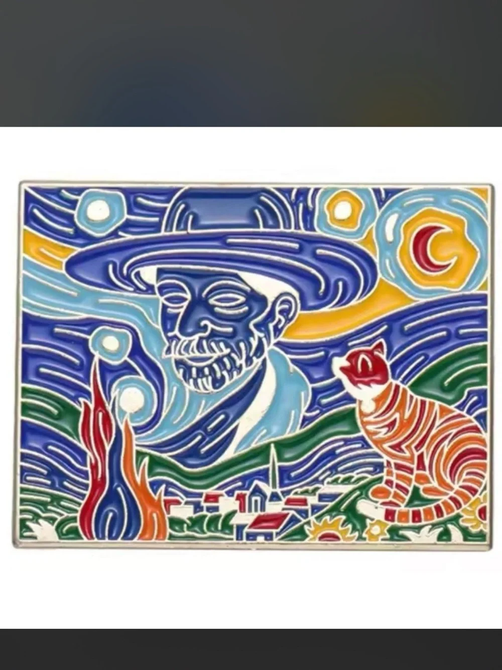 $2 Cat and man pin $2 WITH ANY $10 ORDER OR MORE
